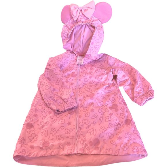 Pink Toddler Girls Minnie Mouse Lightweight Jacket with Ears Size 2T Disney - Picture 1 of 6